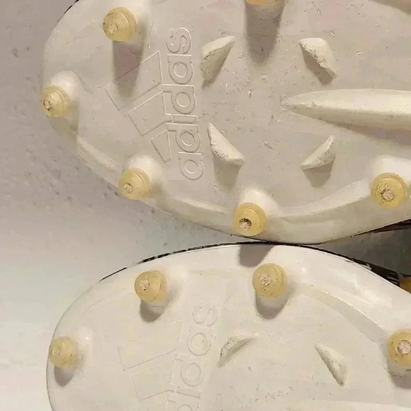 adidas Adizero Men's Cleats Size 13 Black/White‎ Writing Gold Three Stripe Life - Picture 14 of 14